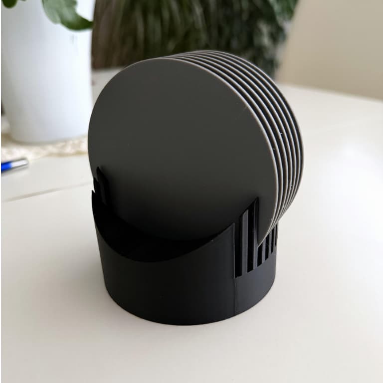 Porta Copos Preto Minimalista Utilidades Elegante
