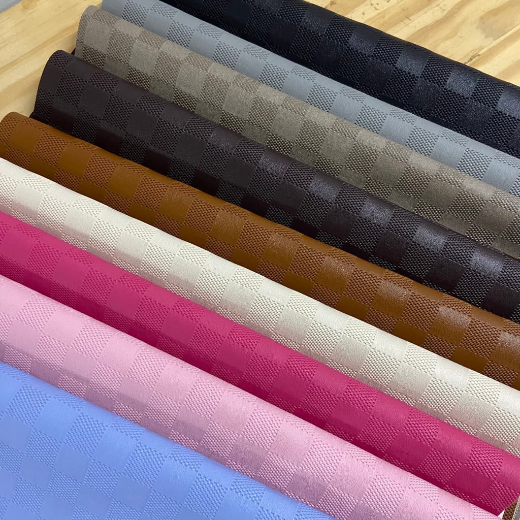 Tecido Lonita Xadrez Corino Sintético 50x35 cm para Personalização Luxo