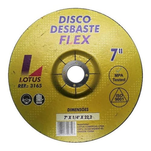 Kit C/10 Pçs Disco De Desbaste 7 Pol. P/ Metal E Aço Inox Lotus Profissional