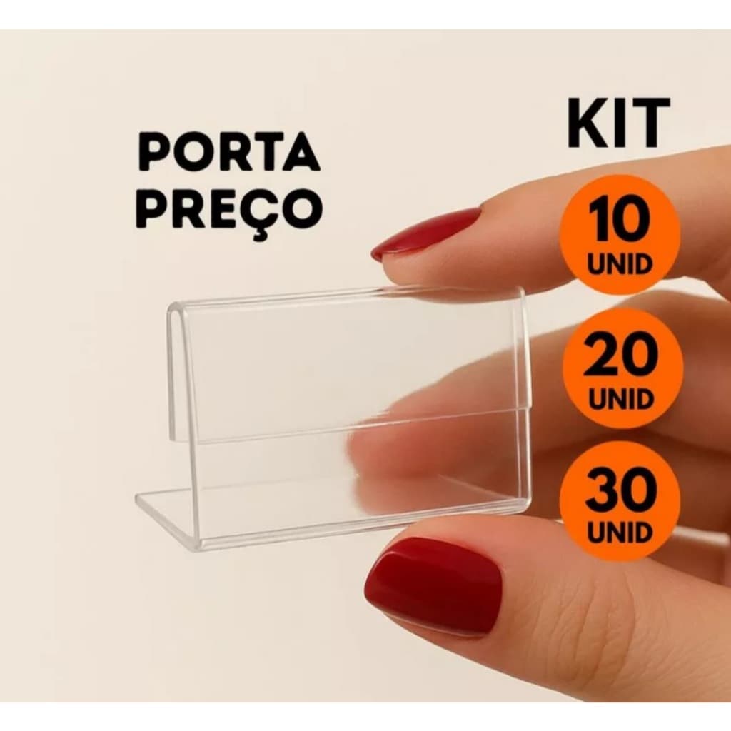Kit 30 Display Acrílico Porta Preço 5x3cm Etiqueta Expositor Buffet Vitrine Balcão Gondolas