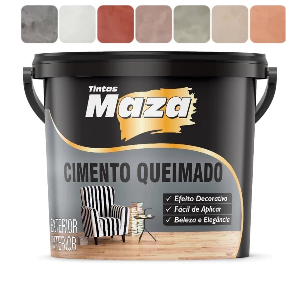 Revestimento Cimento Queimado 23KG Maza Cores Exterior e Interior Hidrorrepelente