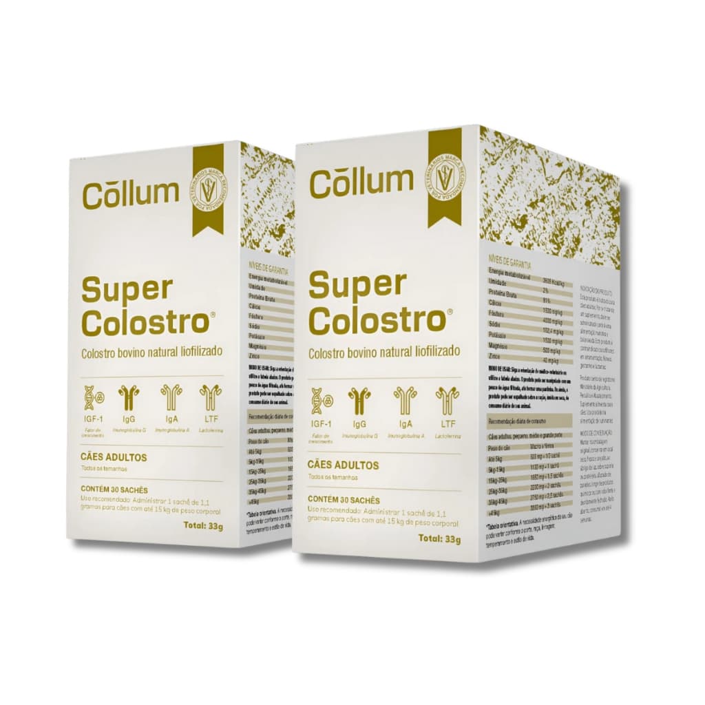 Kit 2 Caixas De Super Colostro Bovino Natural Para Cães Pets