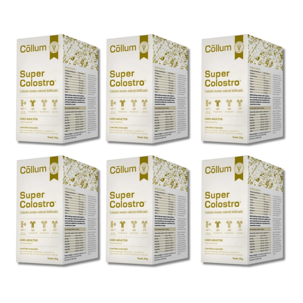 Kit 6 Caixas De Super Colostro Bovino Natural Para Cães Pets