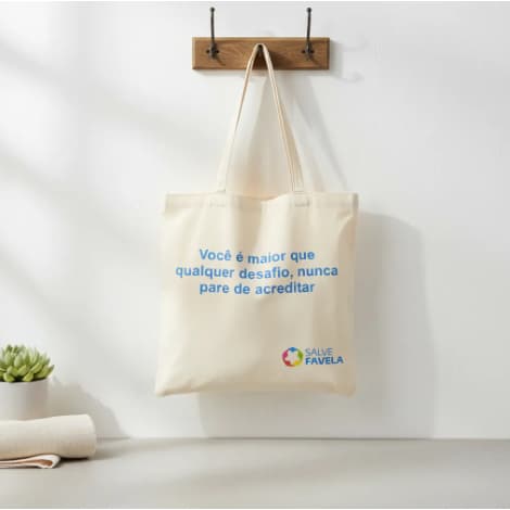 Sacola Bolsa Ecobag 40x40 Frase Motivacional 100% Algodão Cru Praia Mercado Escritorio