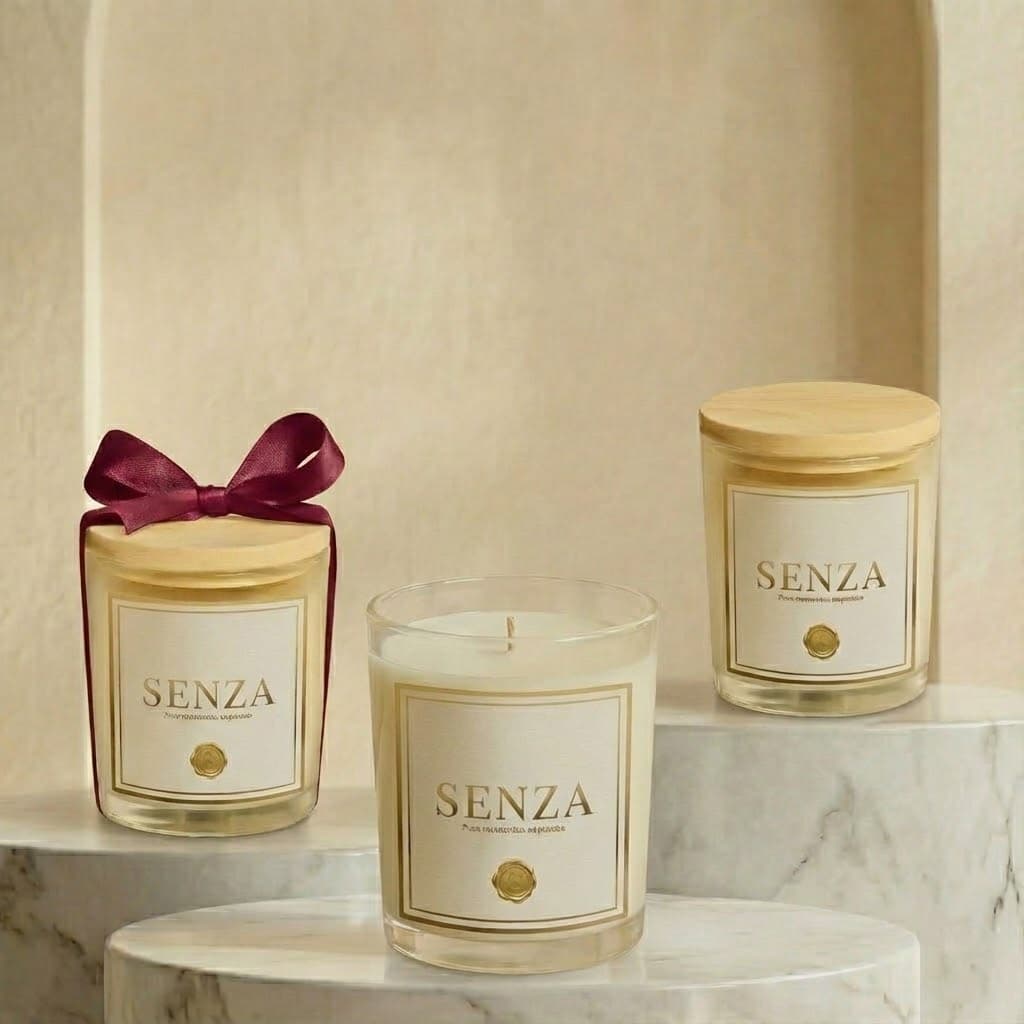 Vela Aromática 70g com Tampa de Bambu | Lembrancinha para Casamento, Batizado, Aniversário