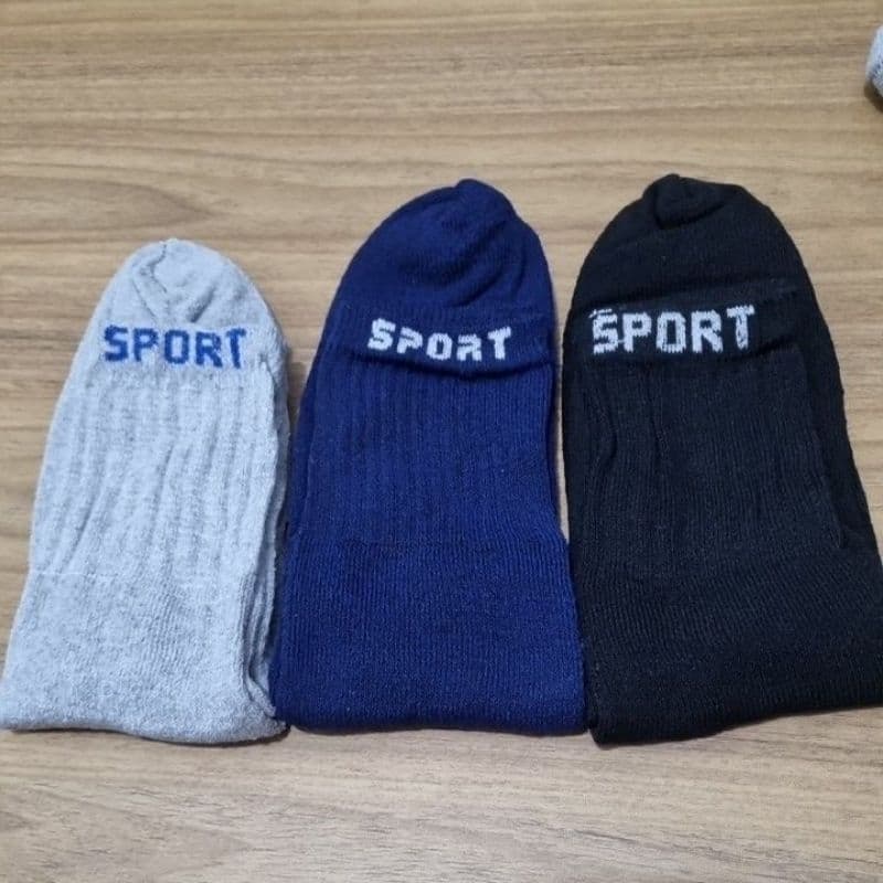 MEIAS SPORT  cano alto 6 pares, algodão grossa.