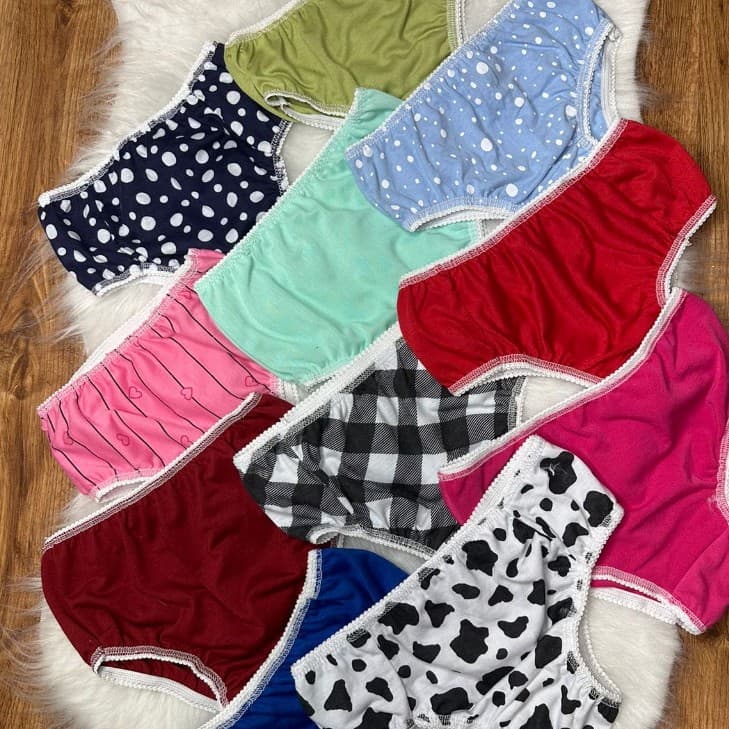 Kit 10 Calcinhas infantil Criança Menina Bebê Forro Algodão Segura Fralda