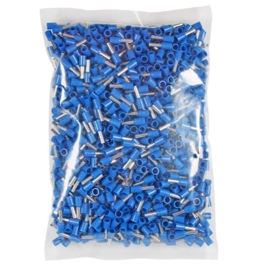 KIT Terminal Ilhós Tubular 2,5 mm² E2508 Isolado em Cobre Estanhado