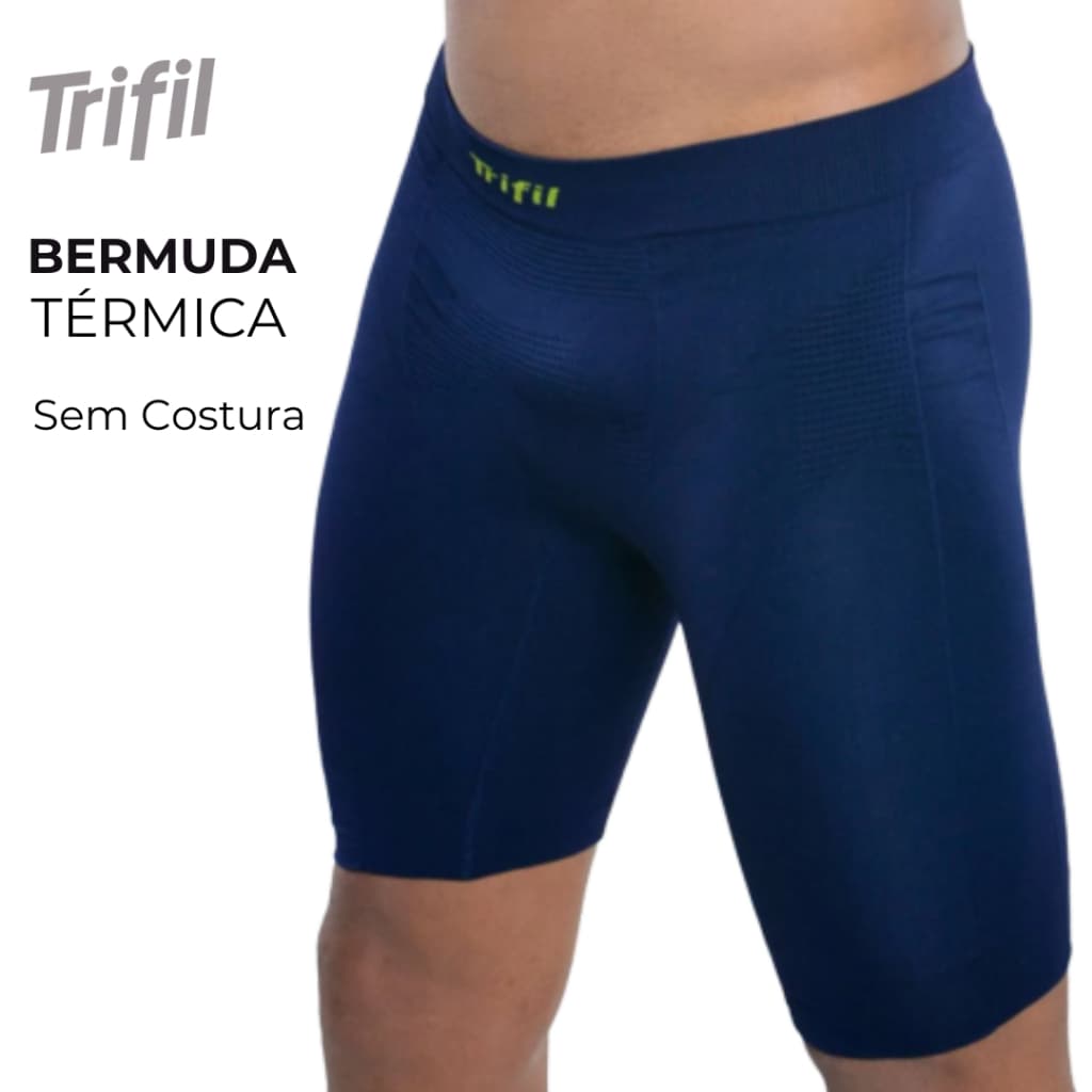 Bermuda Térmica Microfibra Sem Costura Antiassadura Esporte FitnessTrifil