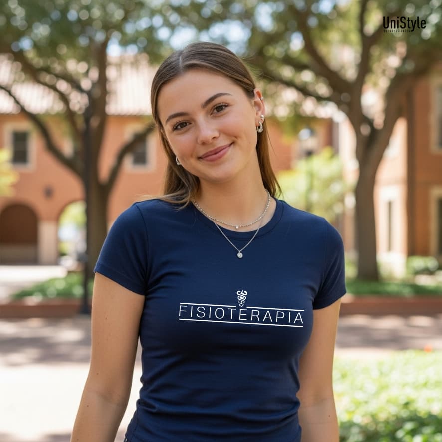 Camisa Unissex Fisioterapia Gola Careca Emblema Profissões em Malha 100% algodão