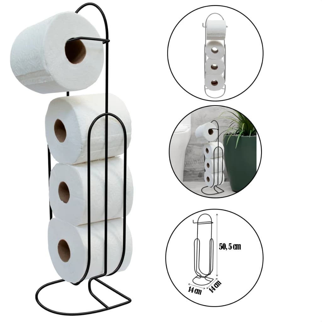 Suporte Para Papel Higiênico Modelo Luxo Cromado, Branco ou Preto