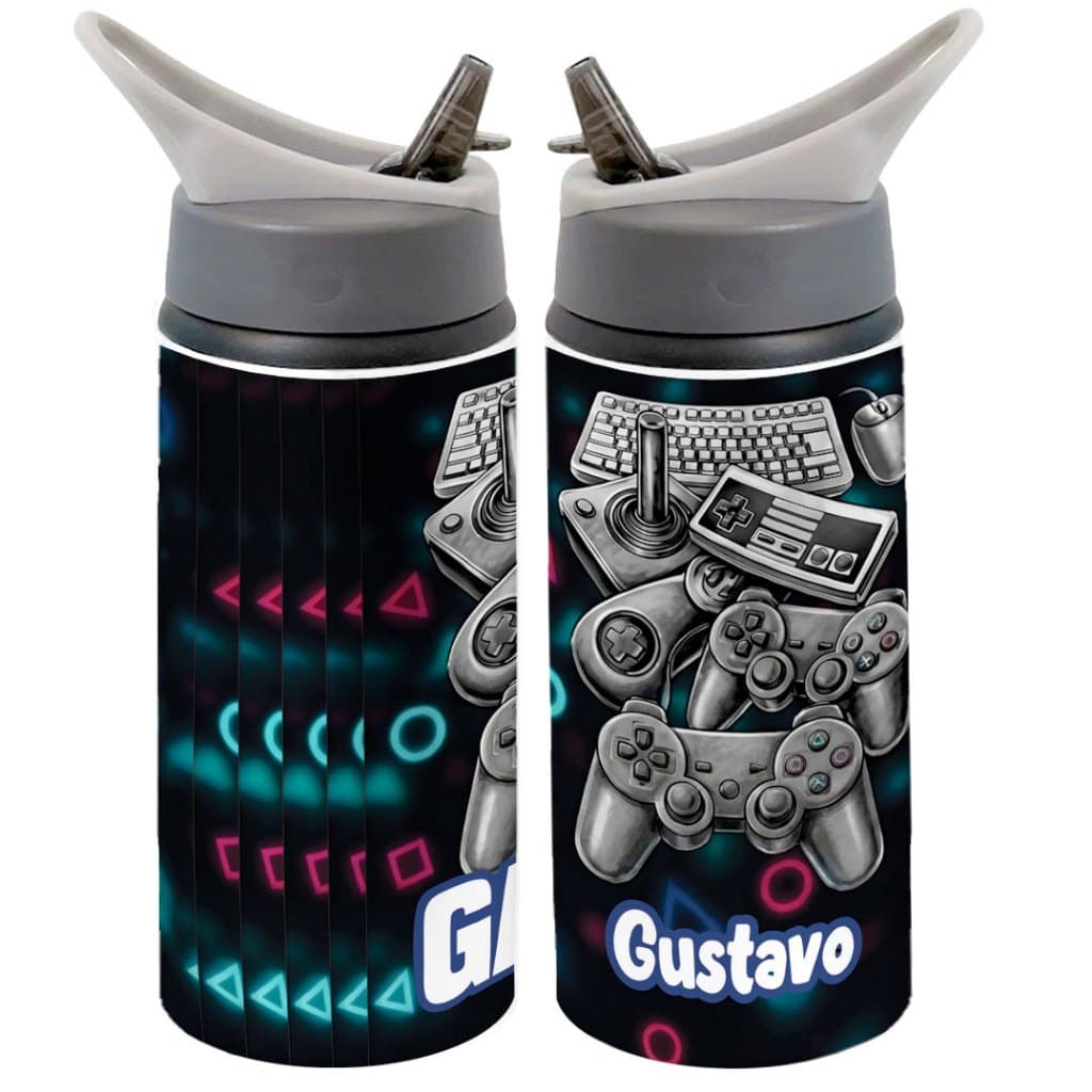 Garrafa Retro Gamer Controles Squeeze 600 ML