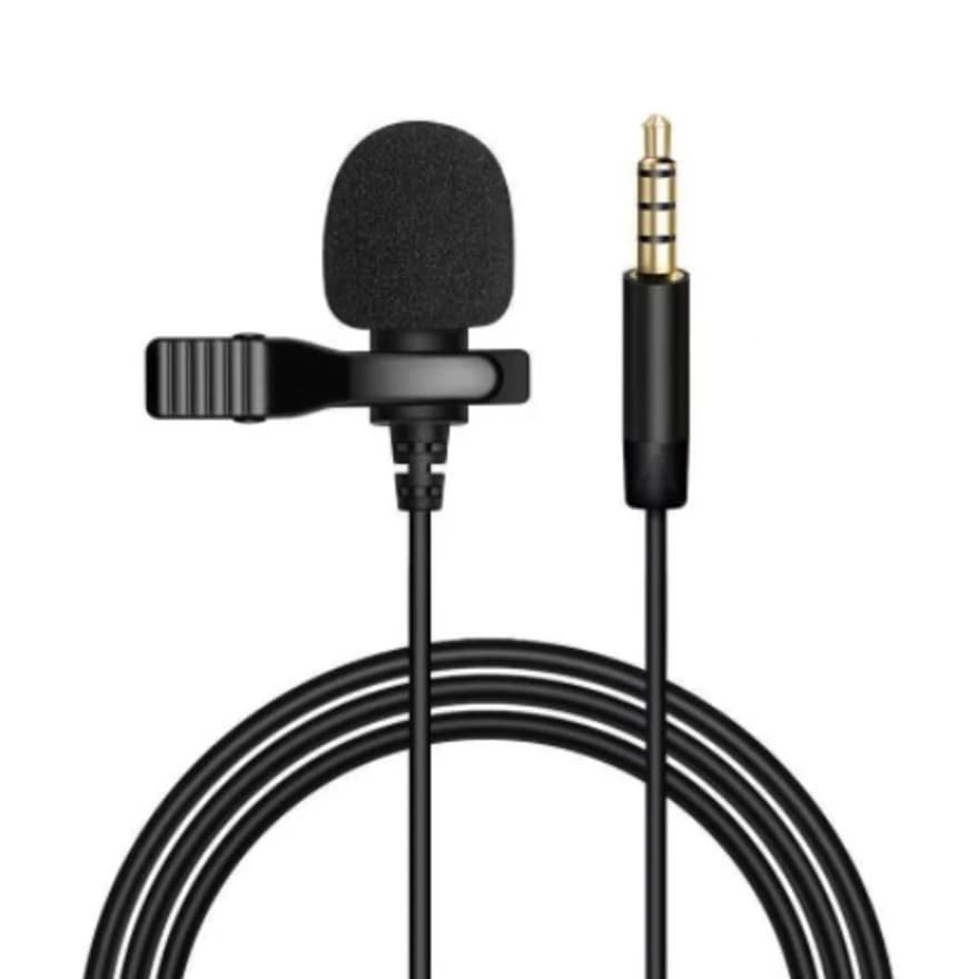 Microfone de Lapela Profissional 3.5mm AUX/Celular e PC Áudio Limpo /Gravações, Vídeos, Aulas e Live