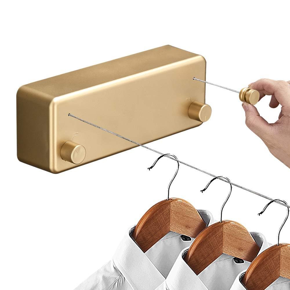 Varal De Parede Retrátil Automático Invisível 2 Cordas 40kg Economiza Espaço Apartamento Luxo Yesop
