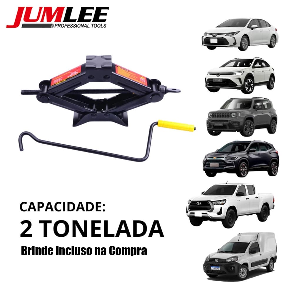 Macaco Hidráulico Sanfona 2 Toneladas Macaco para Carro Universal | Ideal para Troca de Pneu Seguro e Resistente 2000kg