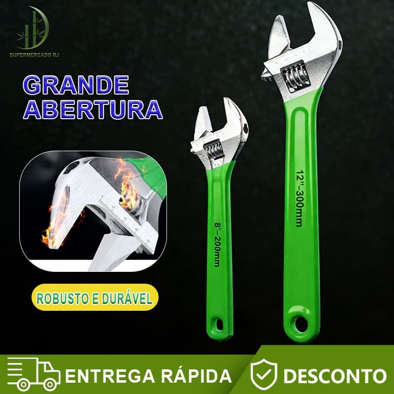 2 Peças  Chave Inglesa Boca Ajustável 8/10/ 12  Polegadas  Cabo Emborrachado