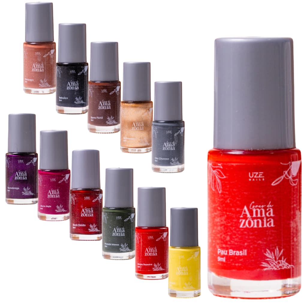 Uze Nails Esmalte Hipoalergênico Vegano Coleção Amazônia Secagem Rápida Cobertura Uniforme - Escolha