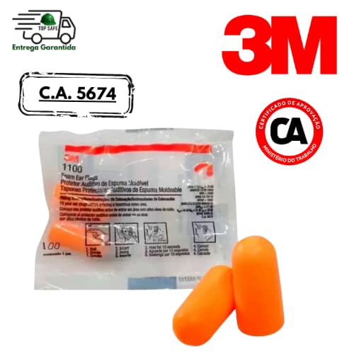 Protetor auricular espuma, abafador para dormir 3M EPI Segurança EPI
