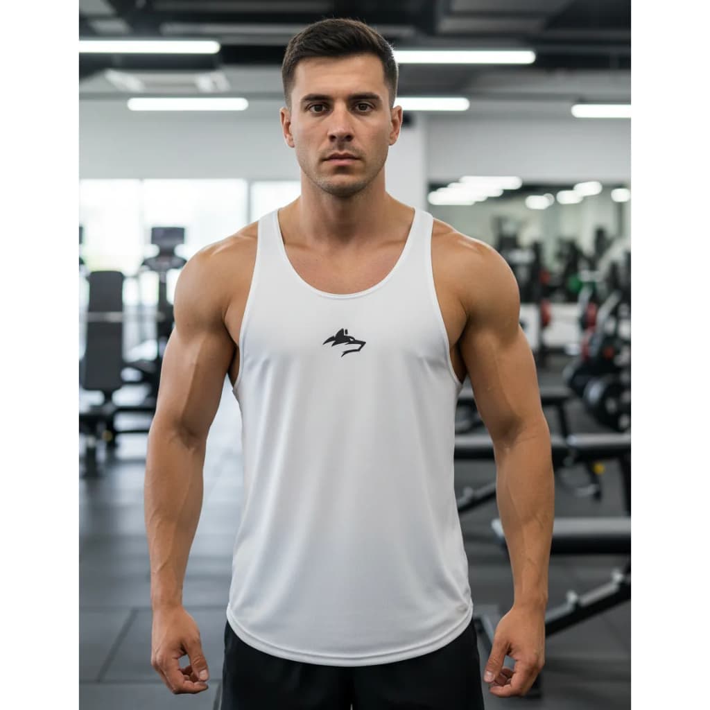 Camiseta Regata Cavada Dry Fit Masculino Treino Musculação Wolf