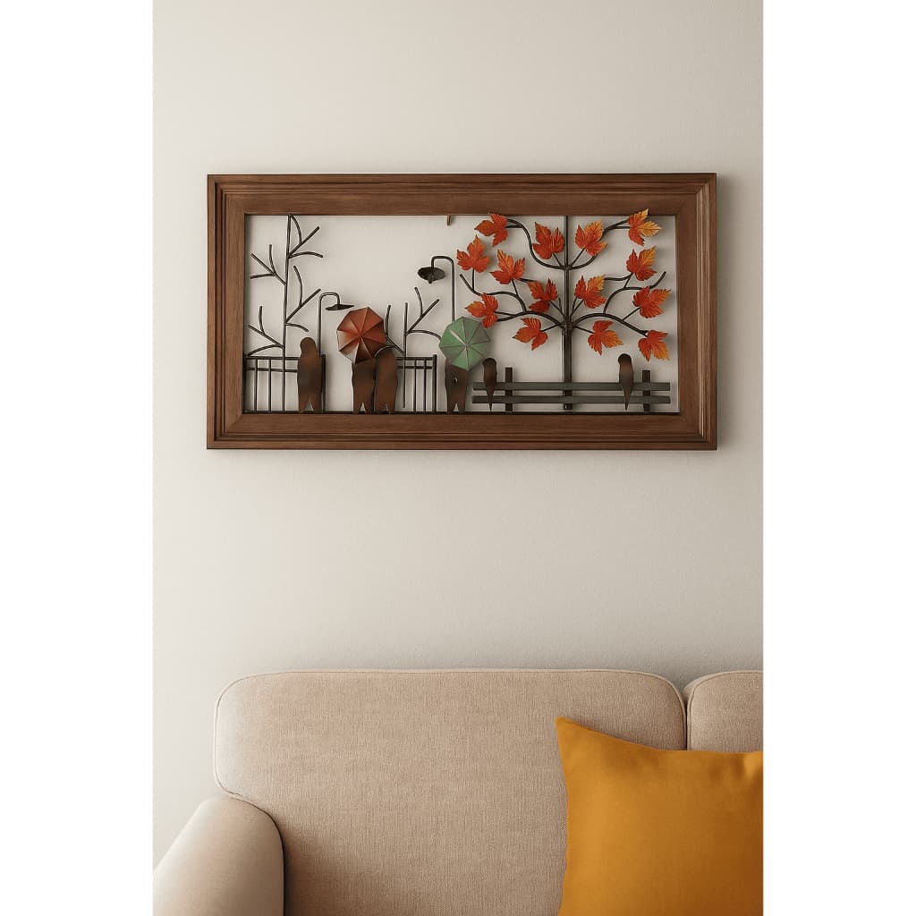Quadro Bosque Decorativo Casais Parede Ferro Rústico