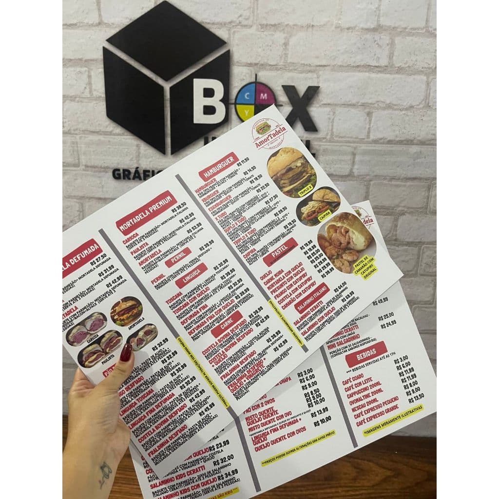 Cardápio PVC 30x40cm Frente e Verso | Impermeável | Personalizado | Alta Qualidade UV Kit 5 unidades