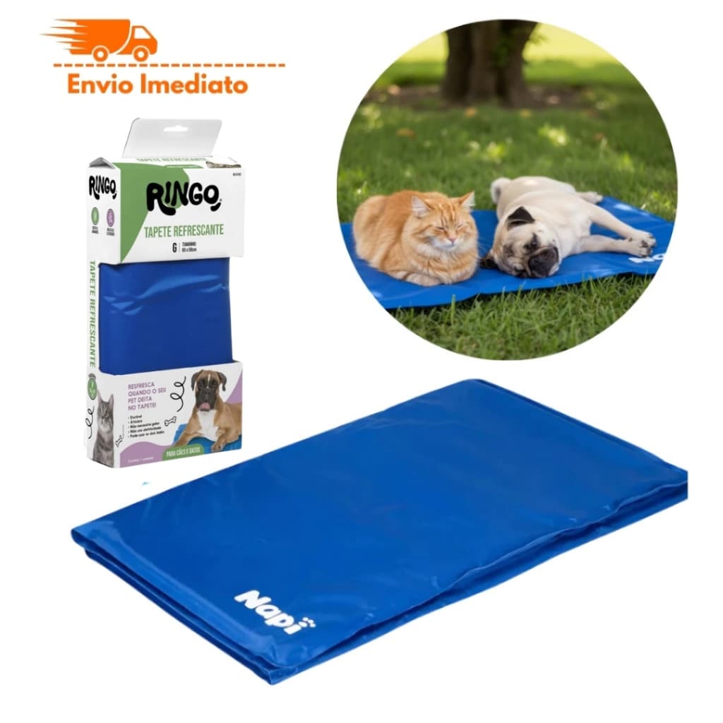 Tapete Gelado Refrescante para Pets Anti Calor Não Tóxico Antialérgico Imediato Ringo Napi