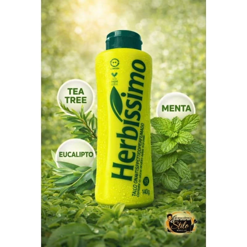 Talco Antisséptico Herbíssimo Perfumado - Proteção Unissex e Frescor Duradouro