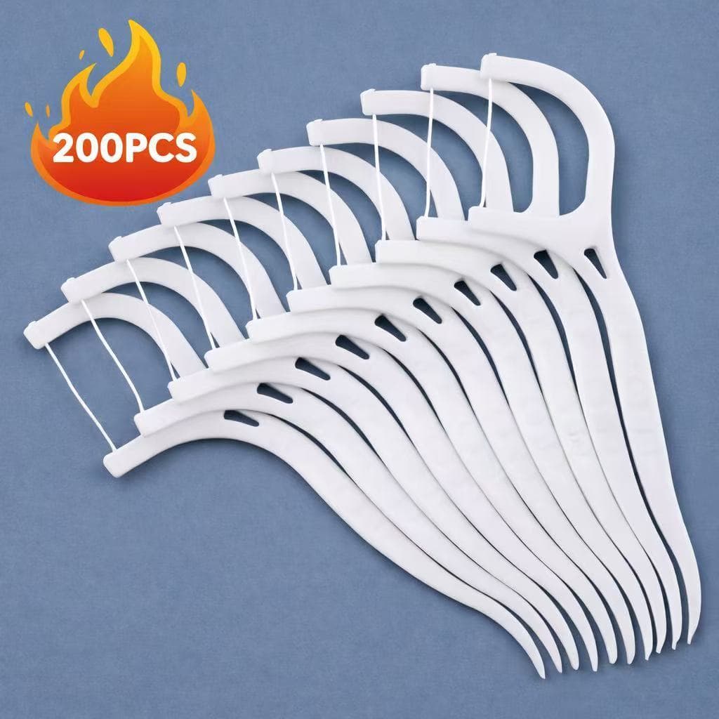 200～400pçs Palito Dental Fio Dental Infantil em Forma de Arco Ultra Fina para Crianças Limpeza PRONTO ENTREGA
