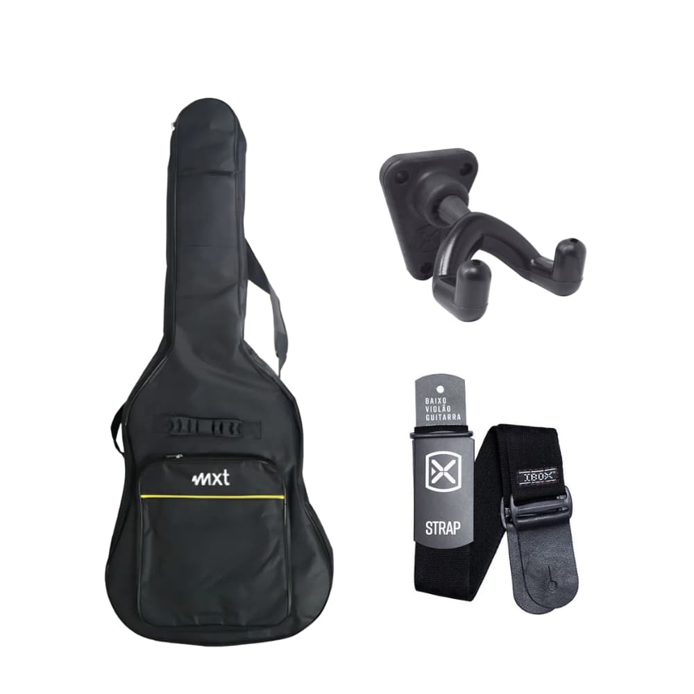 Kit Custo Benefício Bag Acolchoada Para Violão  + Correia + Suporte Para Violão Spf Ibox