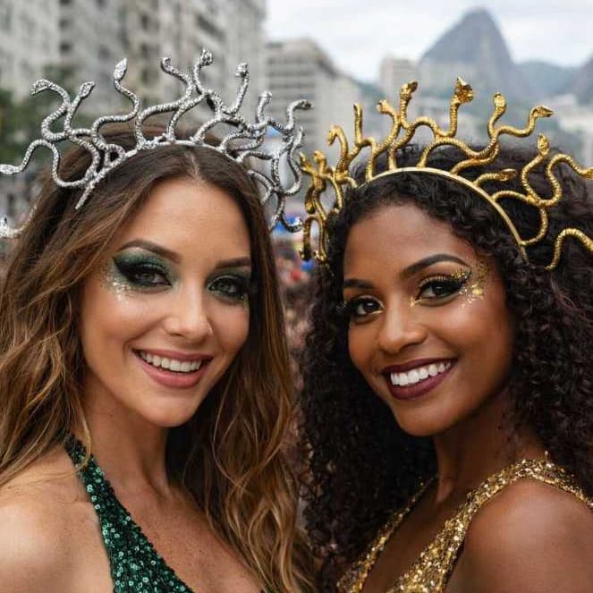 Tiara Medusa Serpentes Dourada/Prata Fantasia Carnaval 2025 Festa Mitologia Grega Adulto