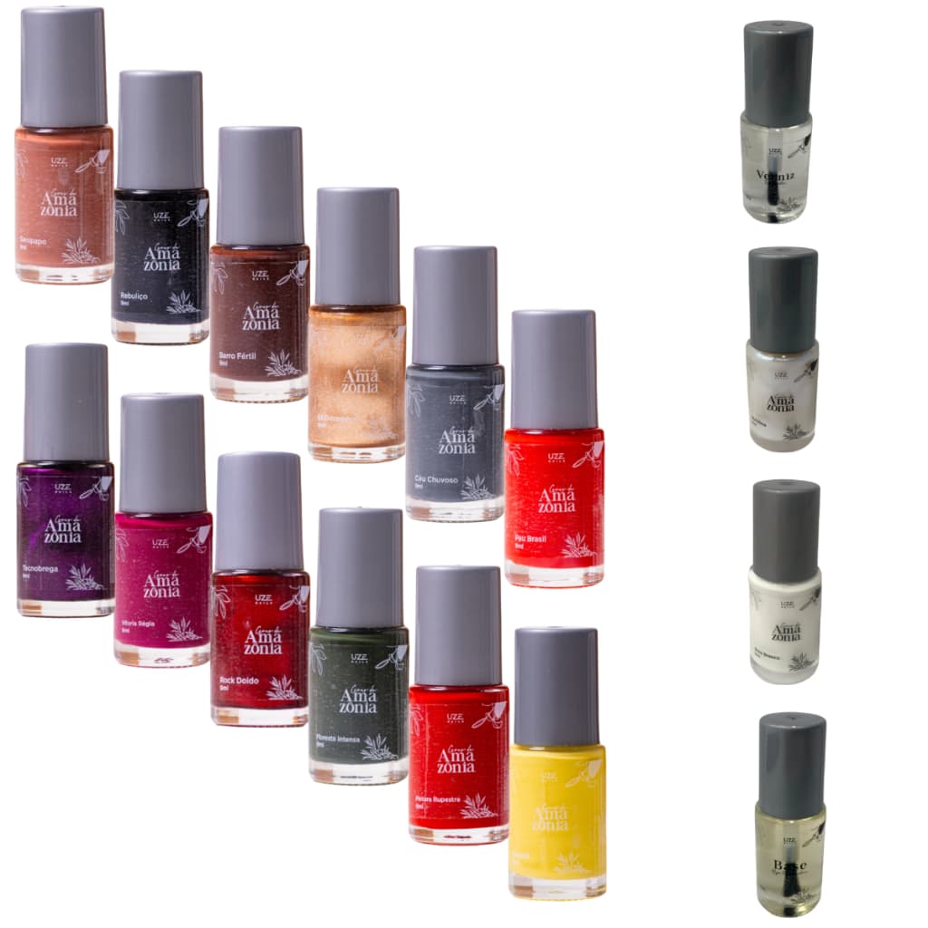 Uze Nails Esmalte Hipoalergênico Vegano Coleção Amazônia Secagem Rápida Cobertura Uniforme - Escolha