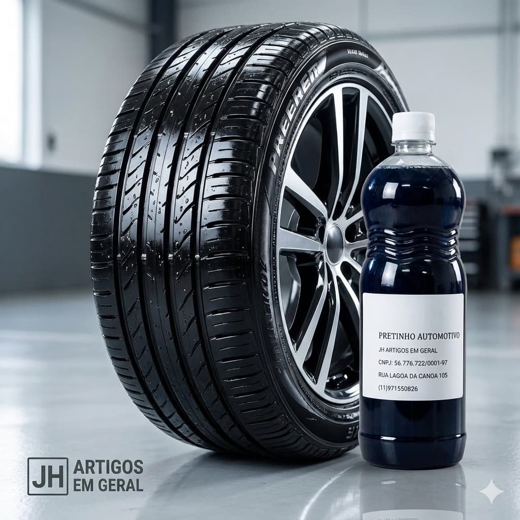 Pretinho Baba de Camelo Automotivo Rodobrilho Gel Para Pneus 1 Litro AutoBrilho Cera Para Pneus