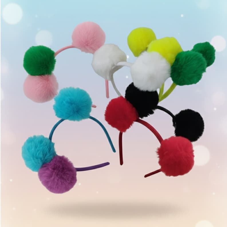 Tiara Pompom Menina Maria Clara Poliana Arquinho Colorido Luxo Blogueirinha Estilosa