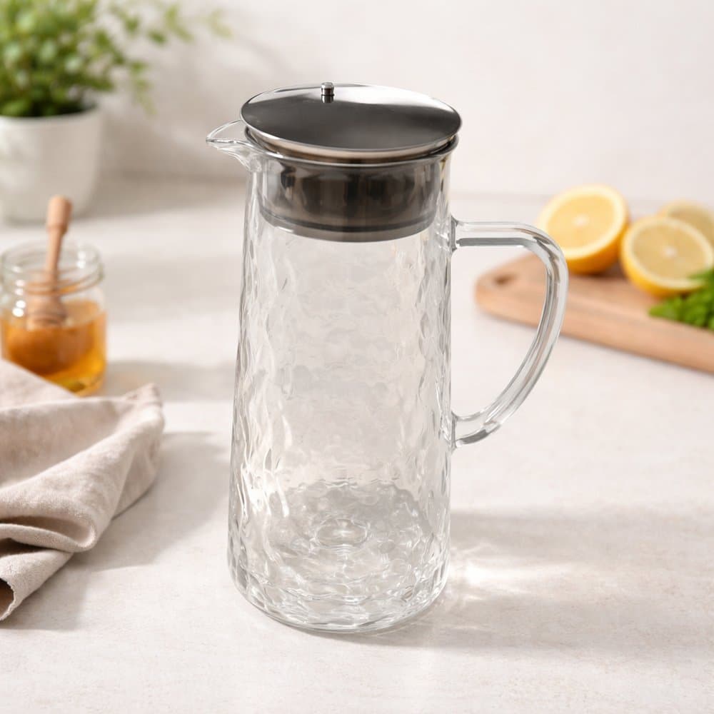 Jarra de Vidro Para Suco Água com Tampa Hermética – 1,5L