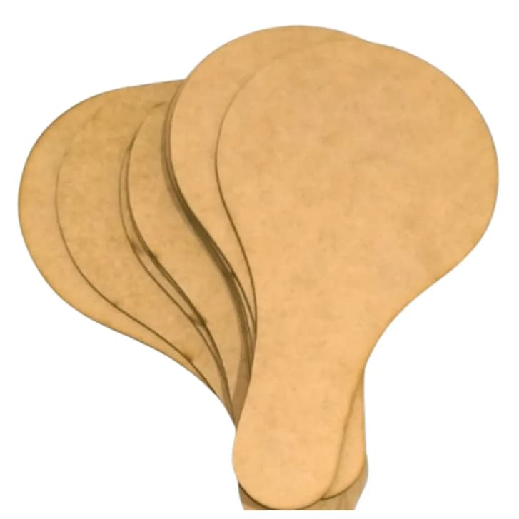 Kit 5 pares de raquetes mdf mm cru lembrancinha ping pong-10peças