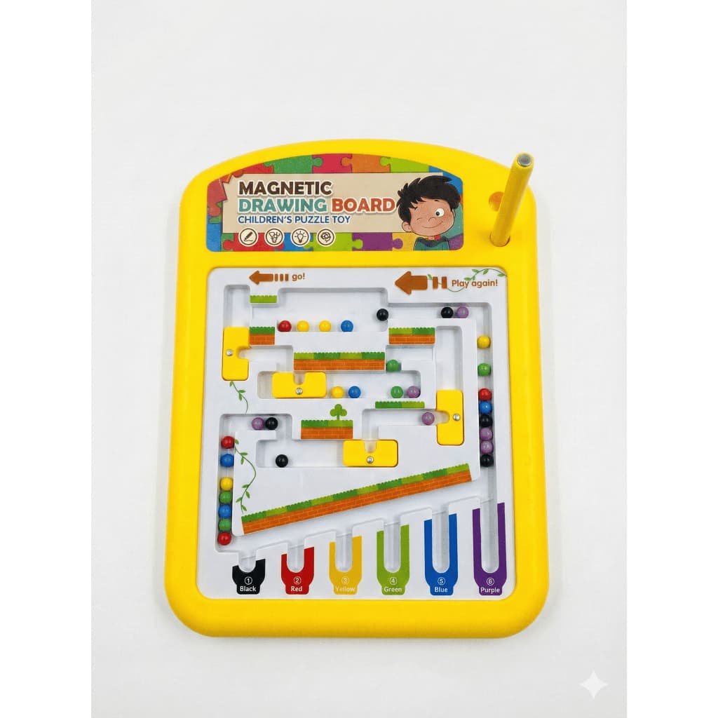 Quadro Lantilbirinto Magnético Infa com Bolinhas Coloridas e Caneta Coordenação Estimulante livre de telas Criança Feliz