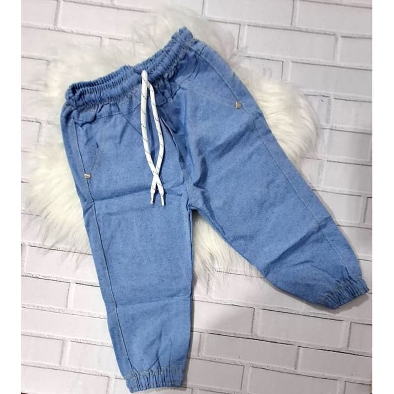 Calça Infantil Menino Brim Jogger Estiloso