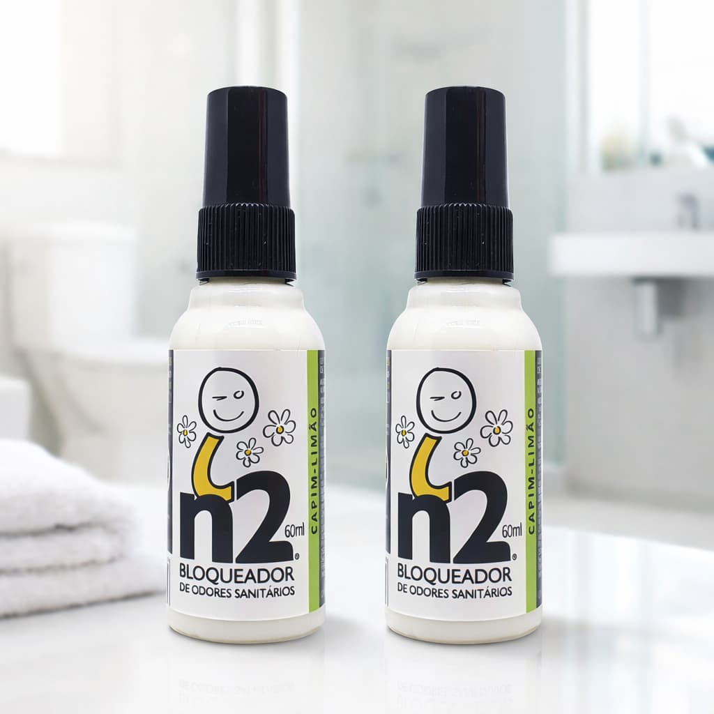 Kit n2 Bloqueador Odores Sanitários 120ml Capim-limão Neutralizador Odorizador Banheiro Lixeira Pet