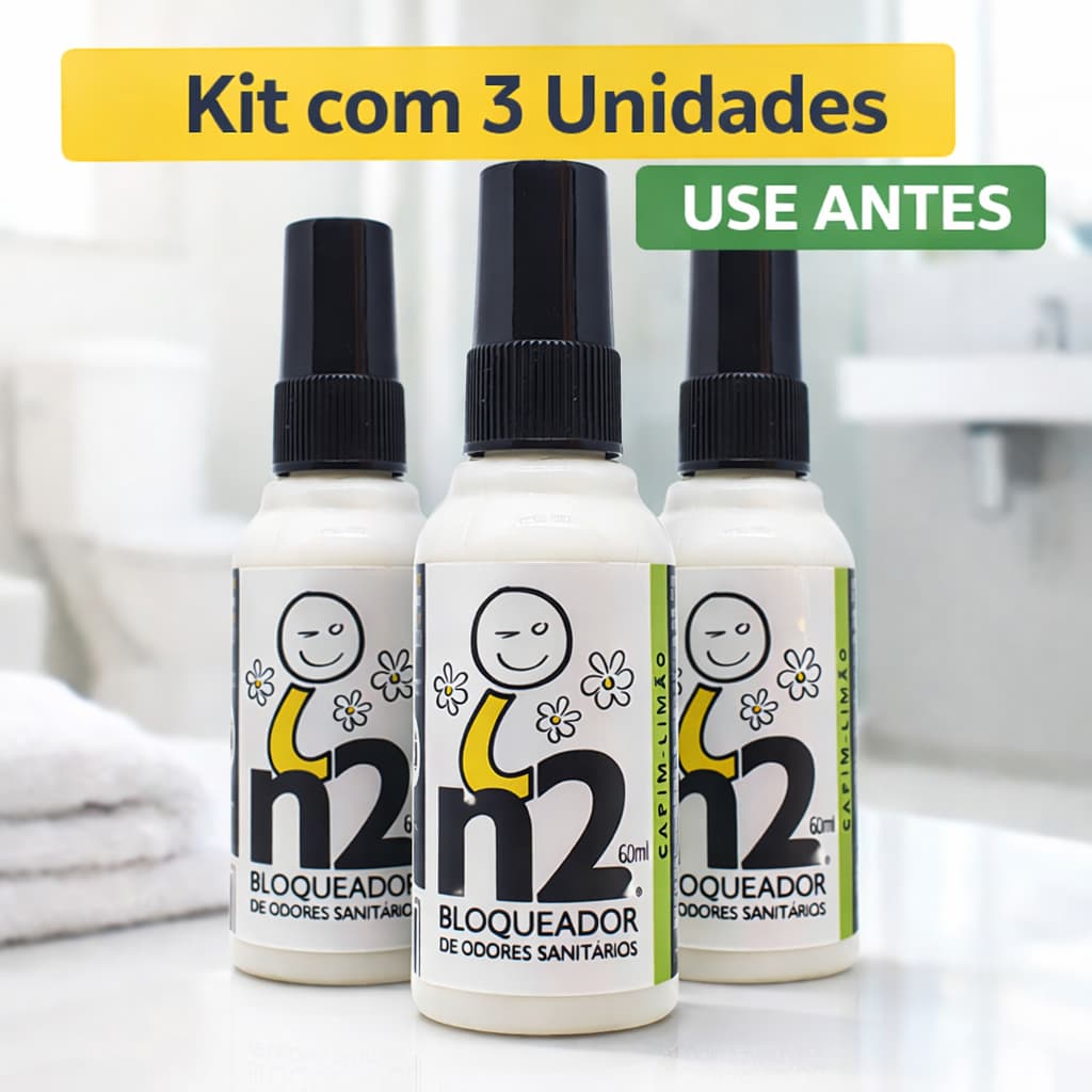 Kit n2 Bloqueador Odores Sanitários 180ml Capim-limão Neutralizador Odorizador Banheiro Lixeira Pet
