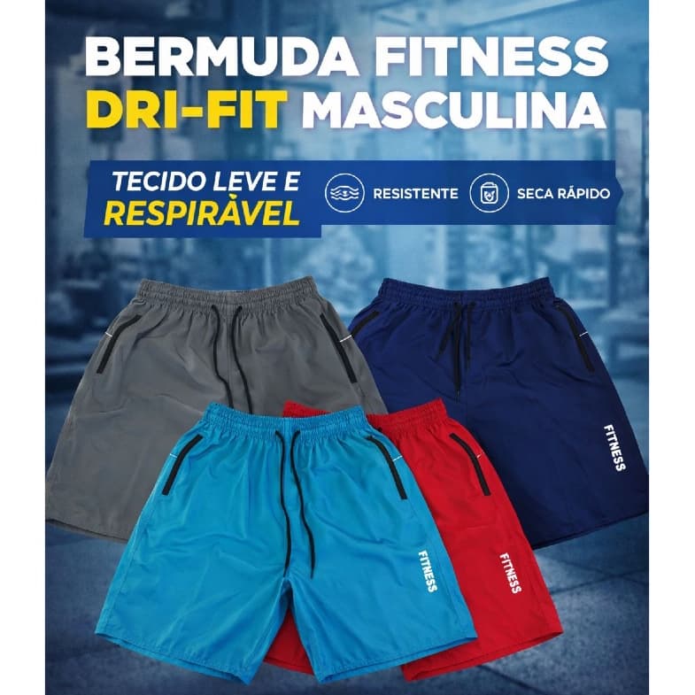 Bermuda  PLUS SIZE Short Treino Dry fit Masculina Tactel com Elastano Acad.  Corrida esporte futebol