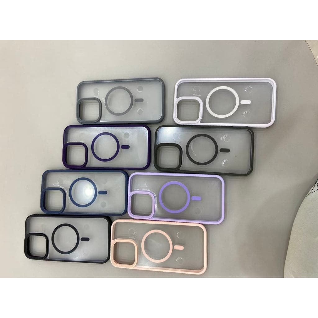 Capinha Silk MAGSAFE Borda Colorida Anti shock Para iPhone 11 13 14 15Promax