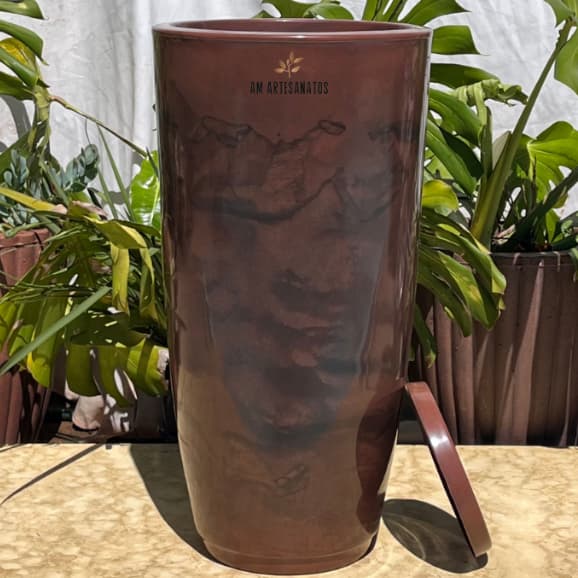Vaso Planta Cone XG 86x43  Bojo Polido + Prato Decorativo Polietileno Resistente