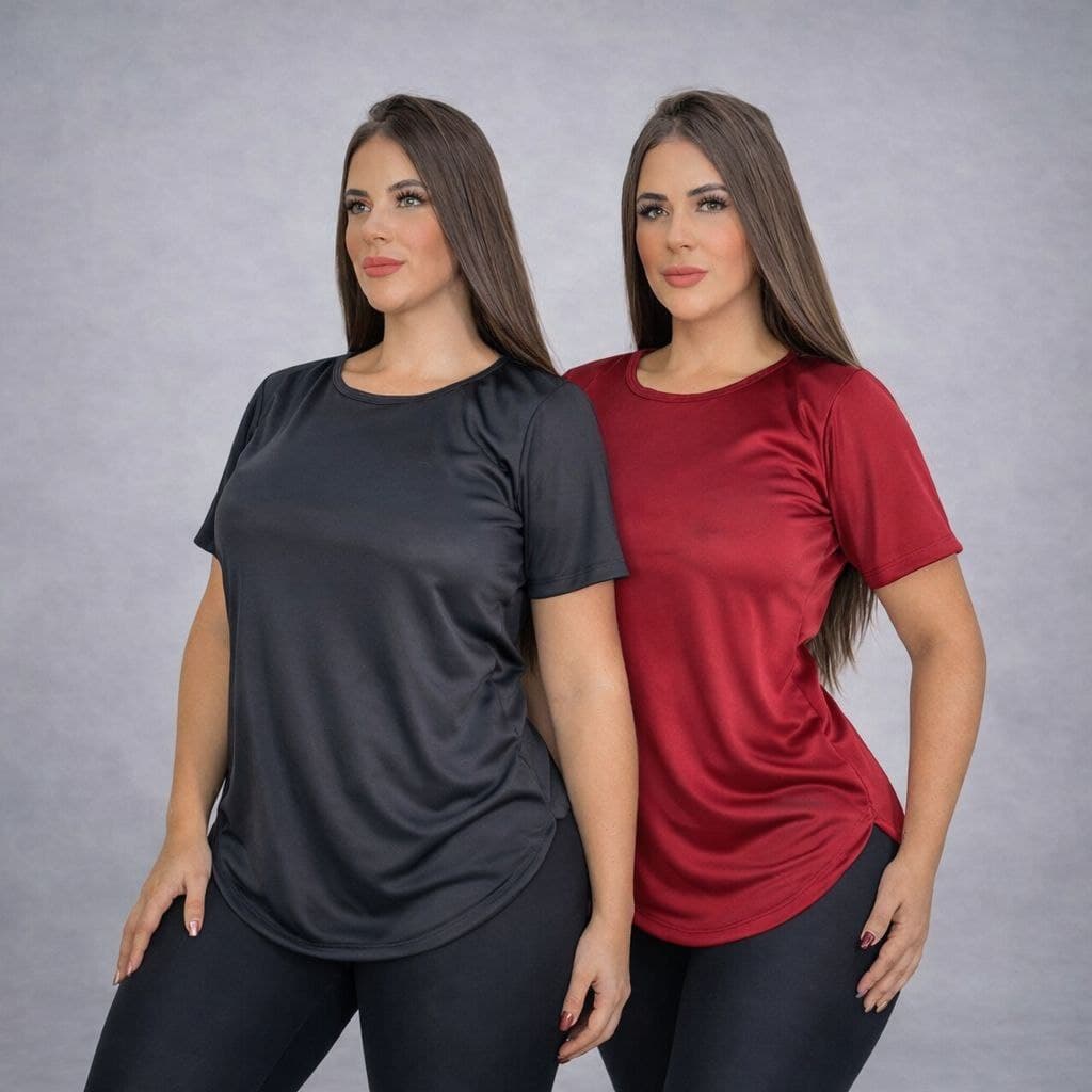Kit 2 Blusas Femininas Academia Leve Confortável Treino