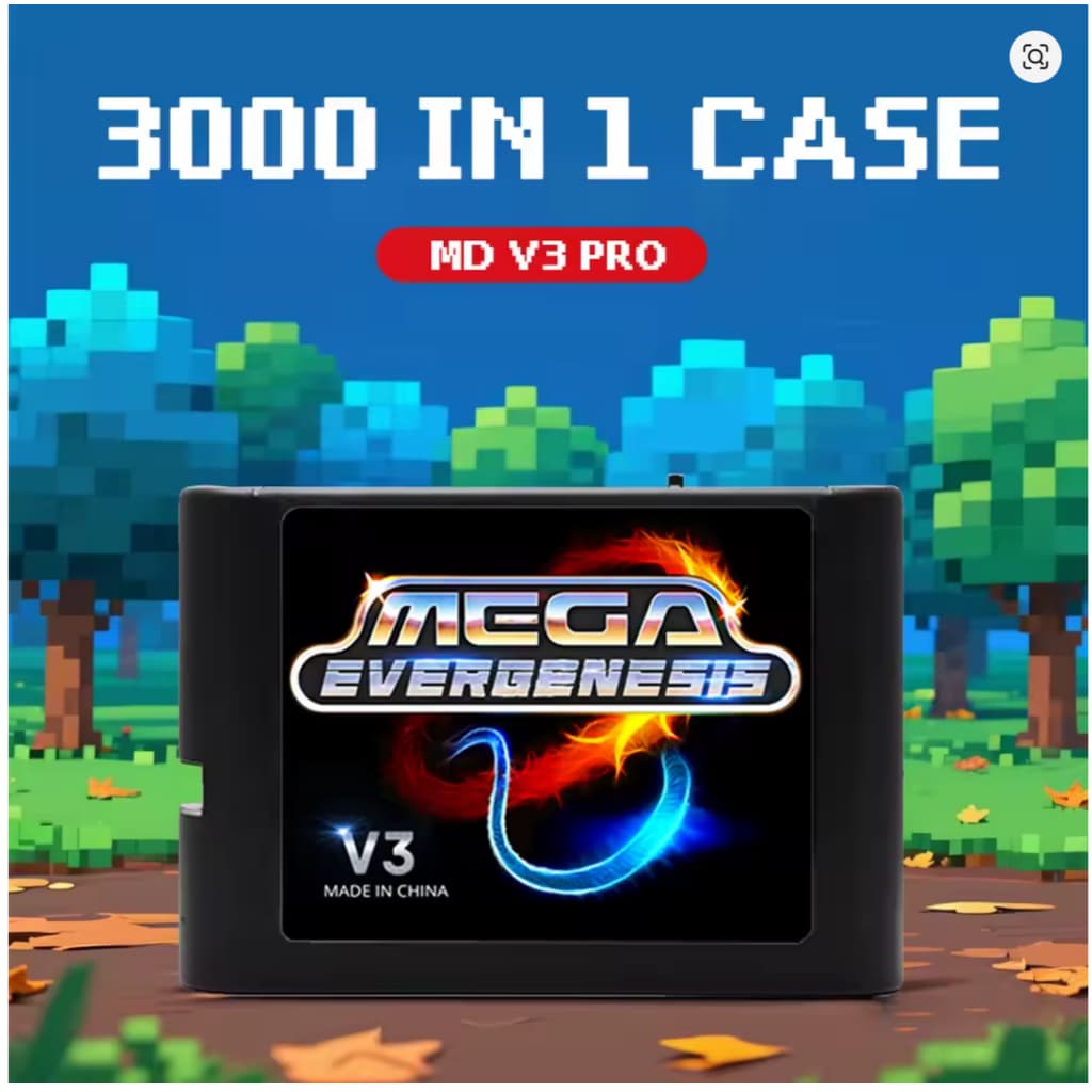 Cartucho Mega Drive V3 Pro + 3000 Jogos | Salva Progresso & Cheats | Envio Rápido