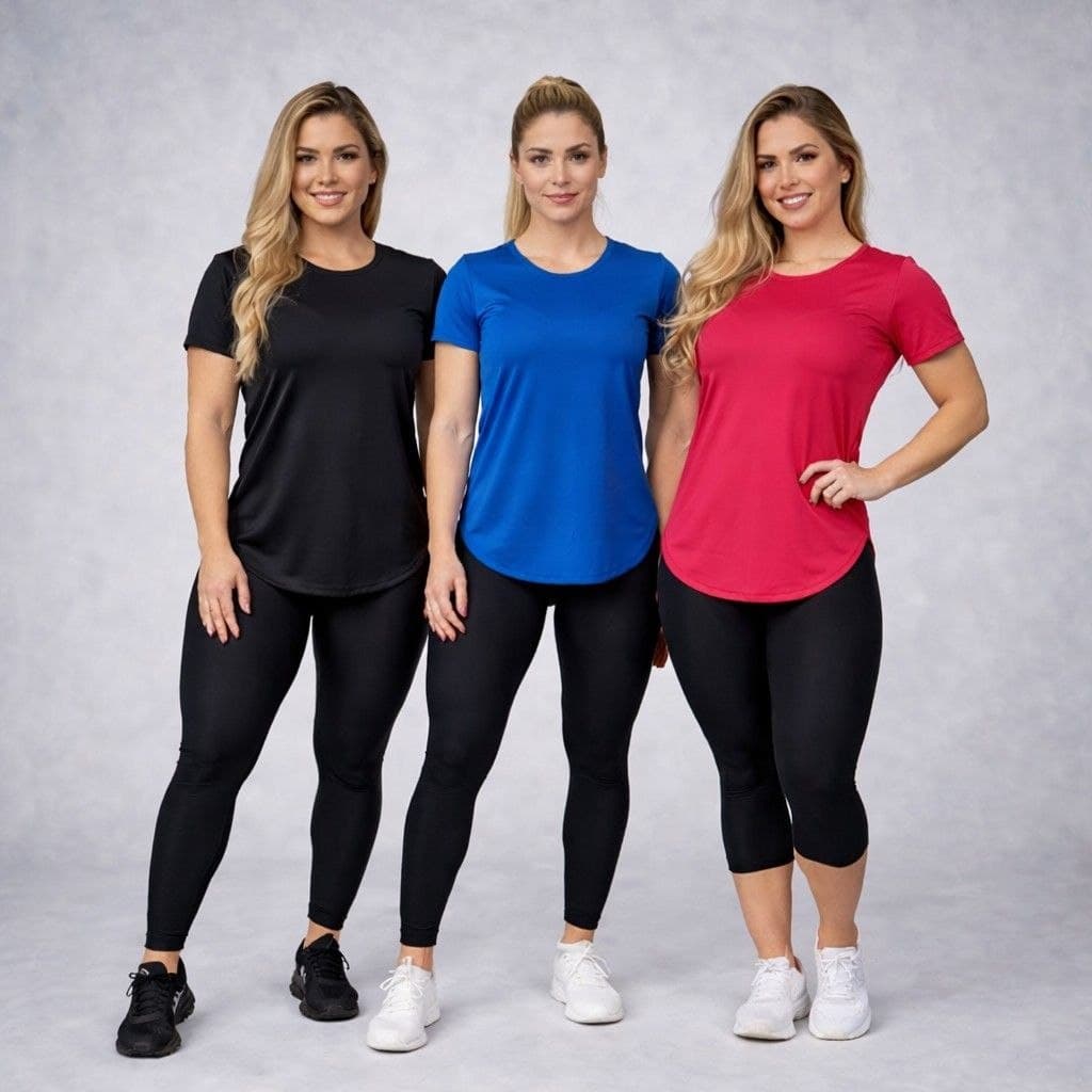 Kit 3 Blusa Camisa Feminina Academia DRY FIT