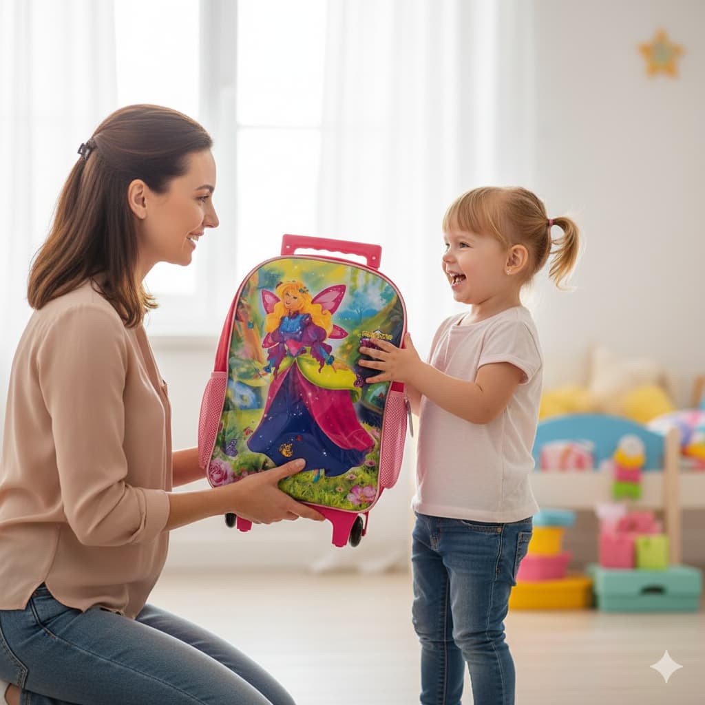 Mochila de Rodinhas Infantil Princess Wings - Rosa mochila escolar infantil bolsa escolar