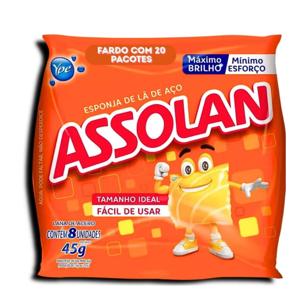 Assolan Esponja Lã de Aço Cozinha Limpeza Brilho