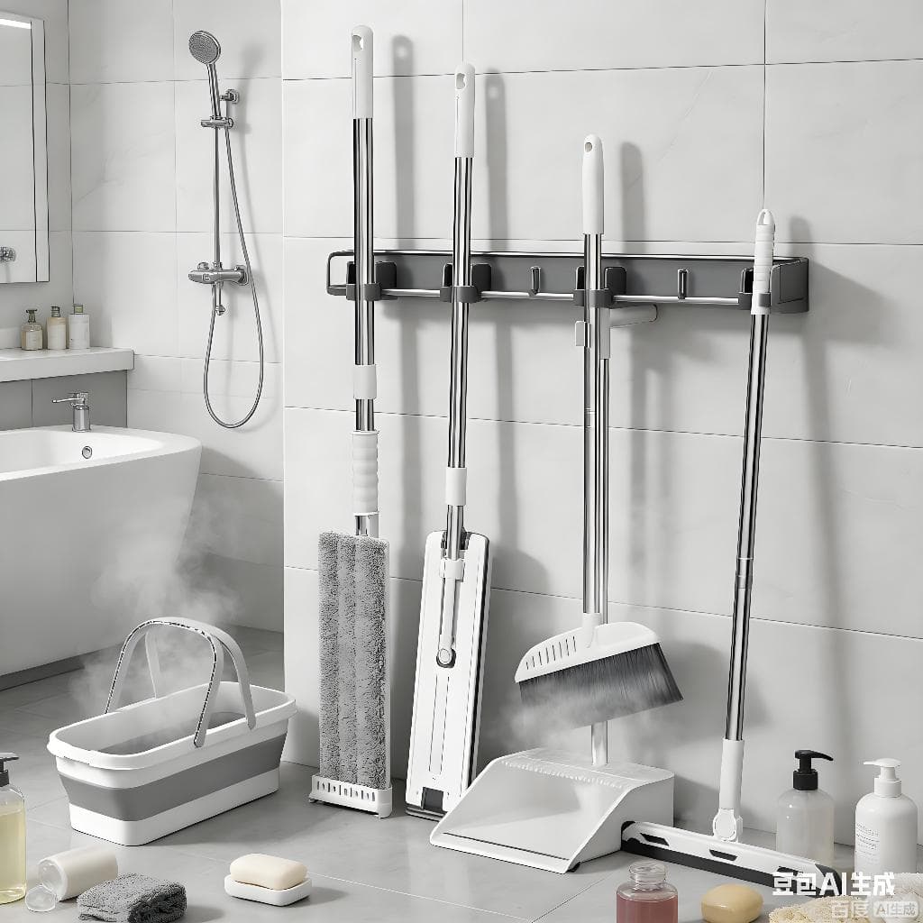 Kit Completo de Limpeza 5 em 1 Vassoura Mágica + Pá + Rodo + Espátula + Balde Limpeza Doméstica e Profissional S7