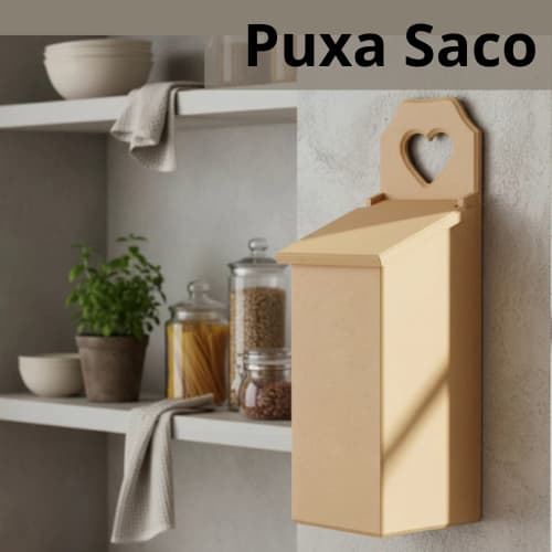Puxa saco cozinha moderno em MDF em cores cru Porta sacolas, sacos organizador de cozinha