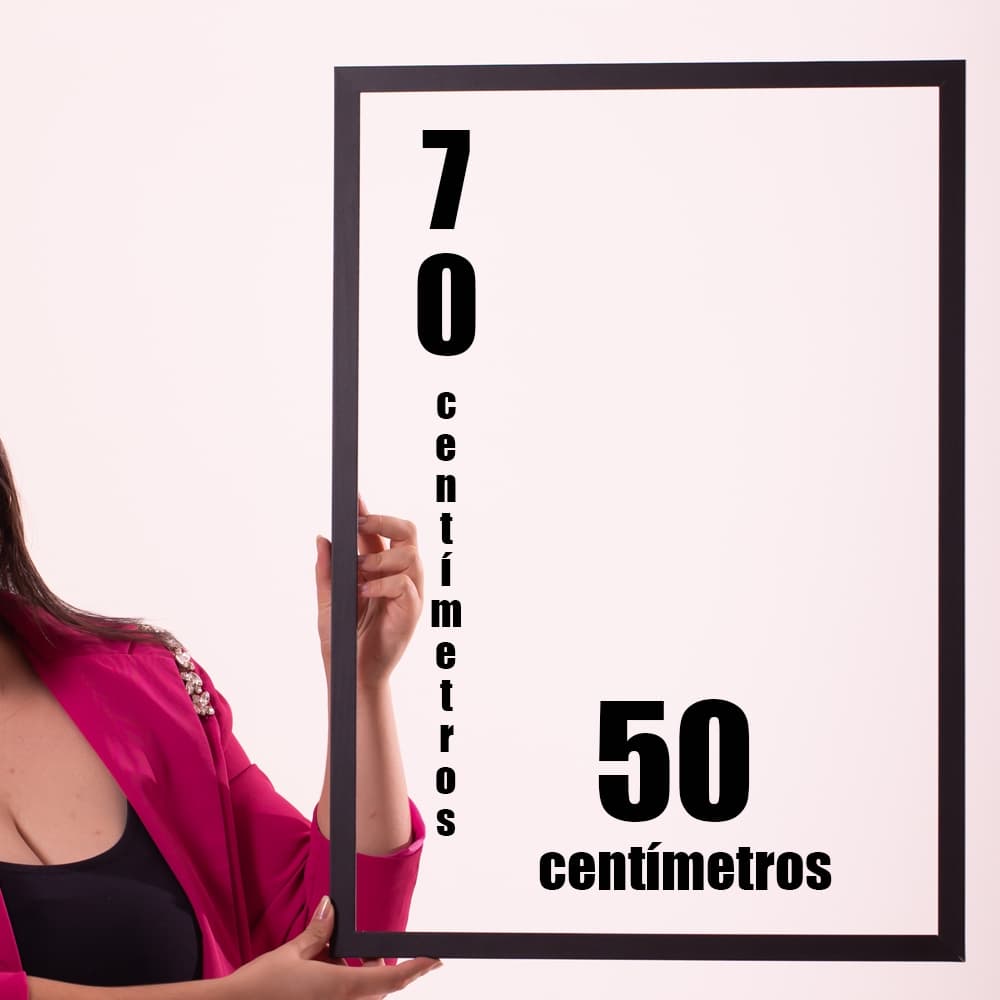 Moldura Decorativa 70x50cm Preta Vazia Para Quadro Personalizado Fotos Eventos Estúdio
